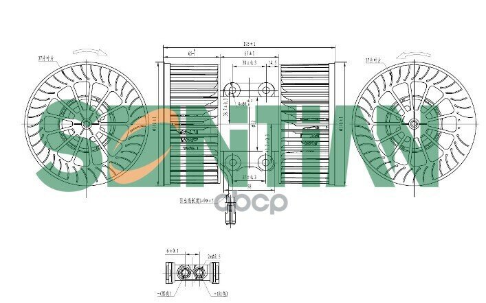 Вентилятор Отопителя Bmw3 (E46) (1998/02 - 2005/04) Bmw3 Coupe (E46)(1999/04 - 2006/07) SONTIAN арт. ZD172167A