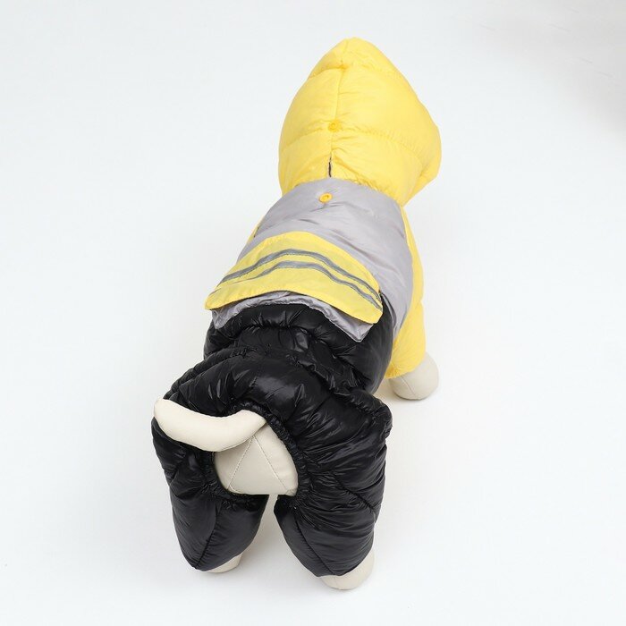Комбинезон "Анорак" светоотражающий, размер 12 (ДС 28, ОГ 38, ОШ 27 см), чёрно-жёлтый - фотография № 19