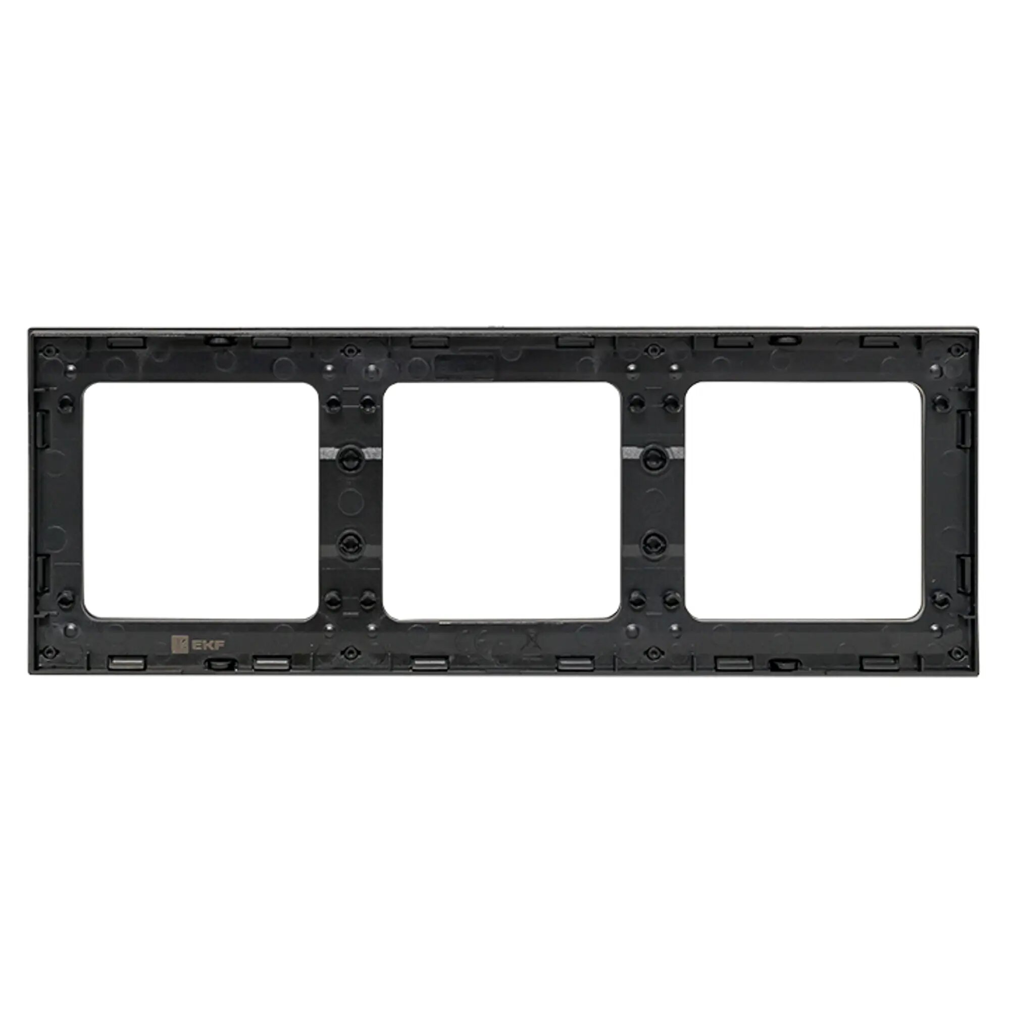 Рамка для розеток и выключателей EKF Стокгольм EAM-G-302-30 3 поста цвет черный