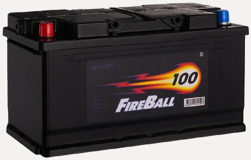 Изображение товара Аккумулятор автомобильный Fire Ball 100 А/ч 810 А прям. пол. Росс. авто (353x175x190)