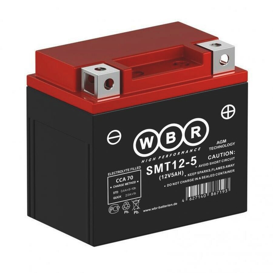 Мото аккумулятор WBR SMT12-5