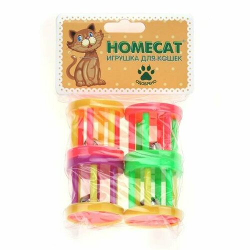 HomeCat Барабаны пластиковые с колокольчиком 4см (0.045 кг) (9 штук)