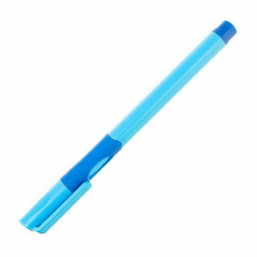 Ручка шариковая 0.7 мм, стержень синий, корпус синий с резиновым держателем, для правшей, 12 шт.