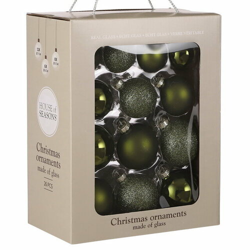 Christmas Deluxe Набор стеклянных шаров Blanchett - Olivia Chic 5-7 см, 26 шт 86775