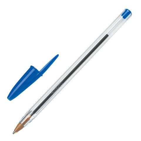 Ручки шариковые BIC "Cristal Original", набор 4 шт, синие, узел 1 мм, линия 0,32 мм, пакет, 8308601