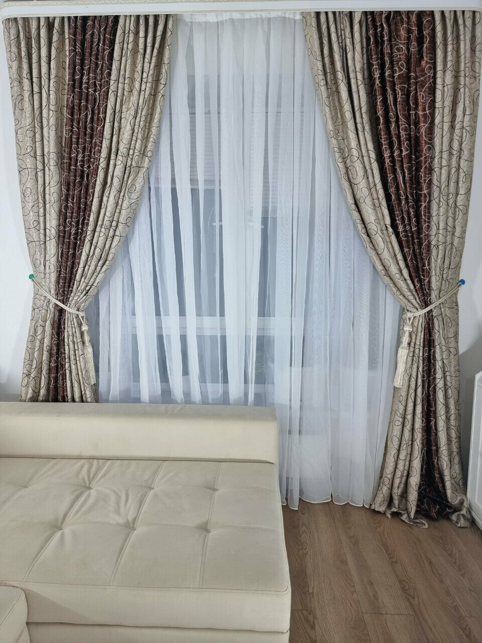 Комплект штор Блэкаут А001 БКБ 4м, 270х400см, бежево-коричневый