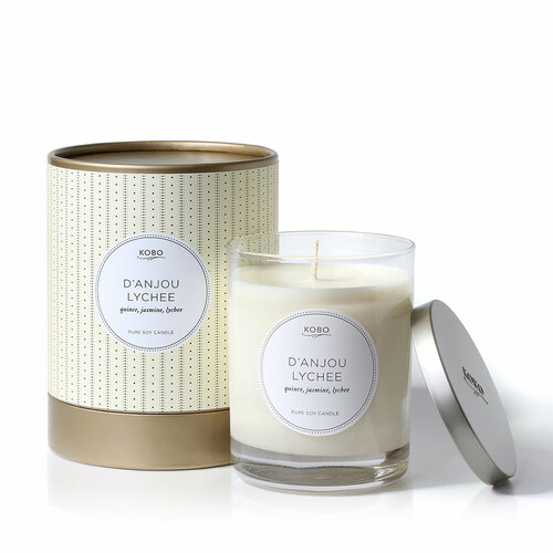 D'ANJOU LYCHEE Большая свеча в стекле, KOBO Candles