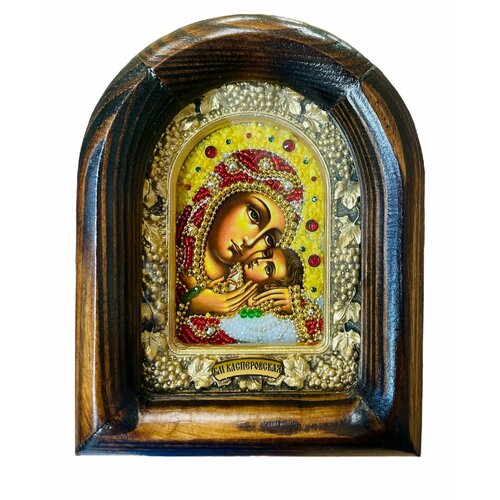 Икона Пресвятой Богородицы Касперовская, из бисера, ручная работа, 18х23 см