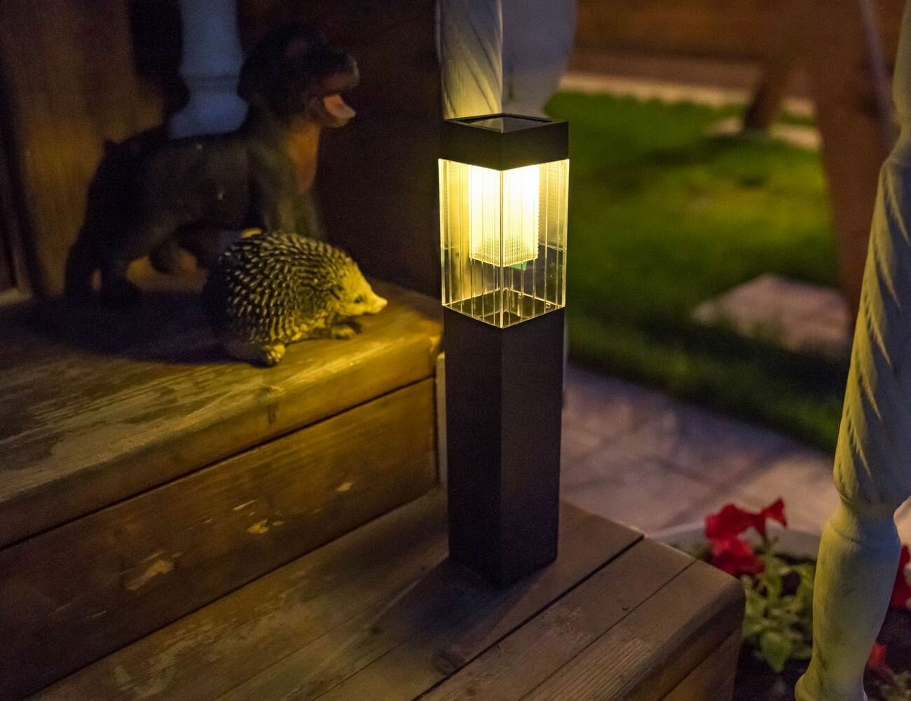 Kaemingk (Lumineo), Садовый светильник Solar квадрио, тёплые белые LED-огни, 36 см 897825