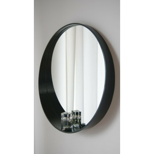 Зеркало круглое настенное интерьерное, черное, зеркало в ванную, интерьерное зеркало в деревянной раме