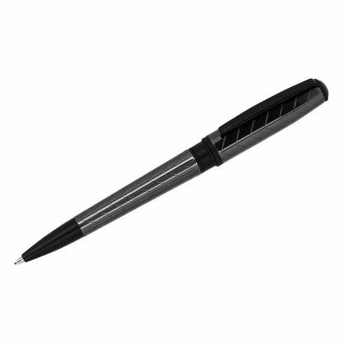 Ручка шариковая Delucci Marte синяя, 1,0мм, корпус титан/черный, поворотн, подарочная упаковка