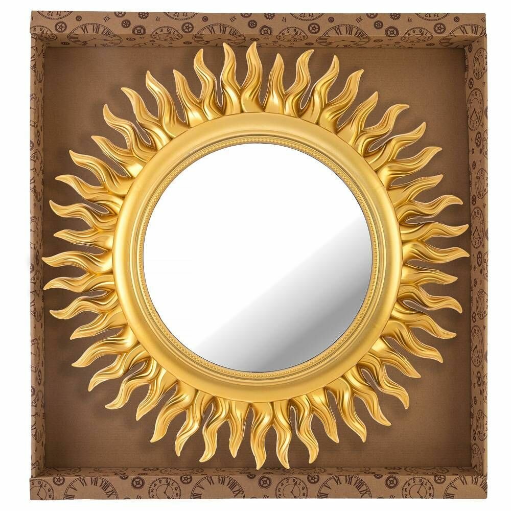 Зеркало настенное "Swiss Home" в раме, диаметр 47см, цвет золотой