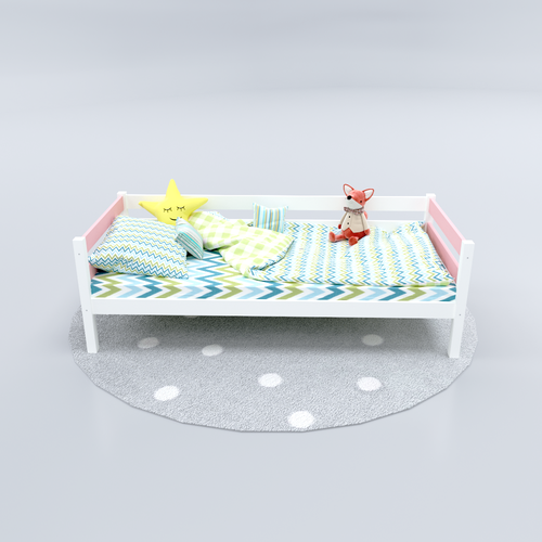 Детская кровать Савушка-02 1-ярусная 90х200 Розовый