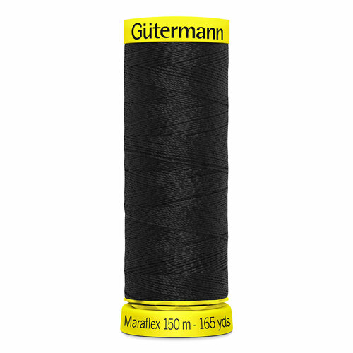 Нить Gutermann Maraflex 120/150 м для эластичных, трикотажных материалов, 100% ПБТ, 1 шт, черный