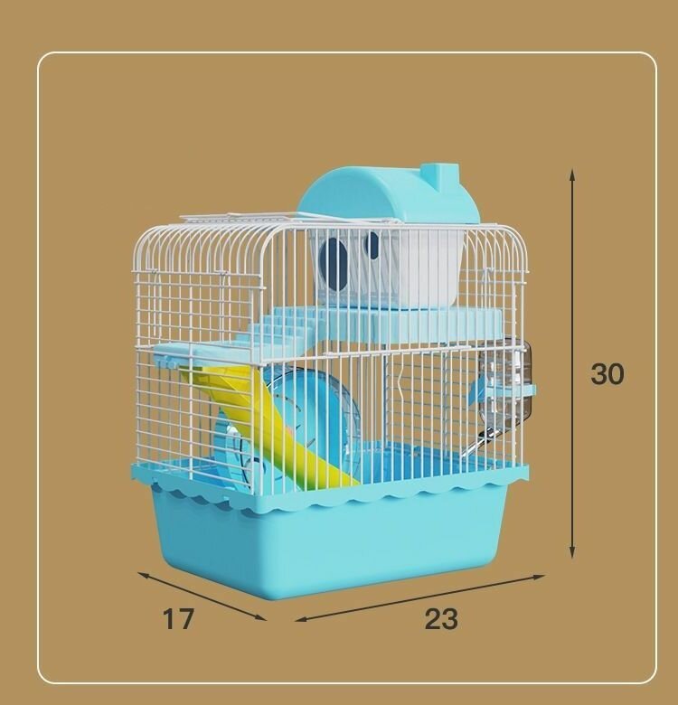 Клетка - переноска для мелких грызунов 23x17x30см, голубой / клетка для хомяка - фотография № 9