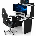 Геймерские игровые столы и кресла Геймерский компьютерный стол DX BIG COMFORT SOFT белый - изображение