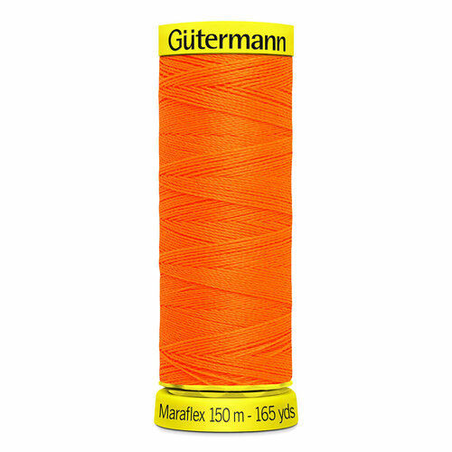 фото Нитки швейные gutermann maraflex 120 для эластичных, трикотажных материалов, 150 м, 100% пбт, 5 шт (3871 неоновый оранжевый)