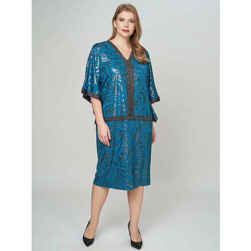 фото Платье olsi, размер 48, бирюзовый