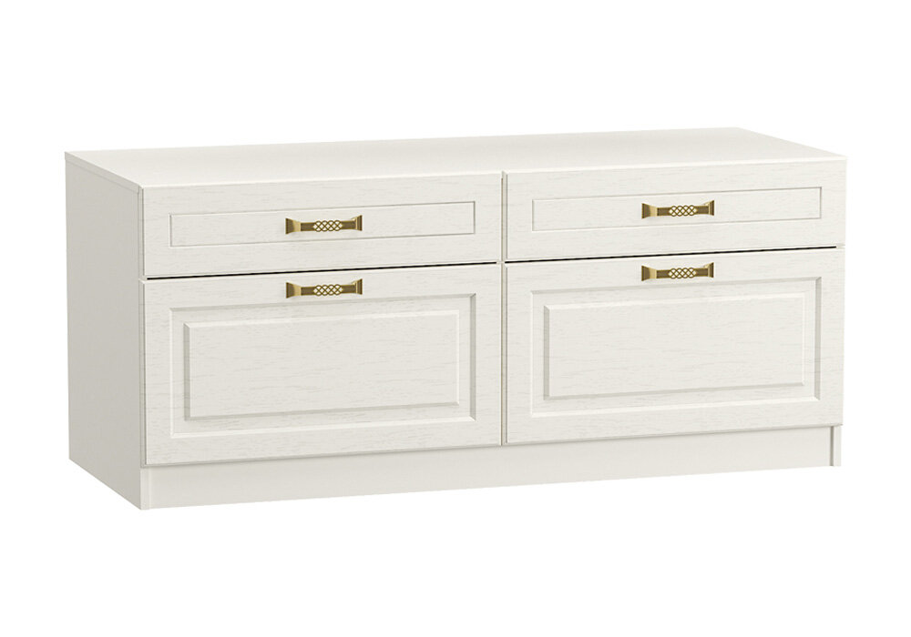 фото Тумба Моби Ливерпуль белый / ясень ваниль 140x49.3x60.8 см