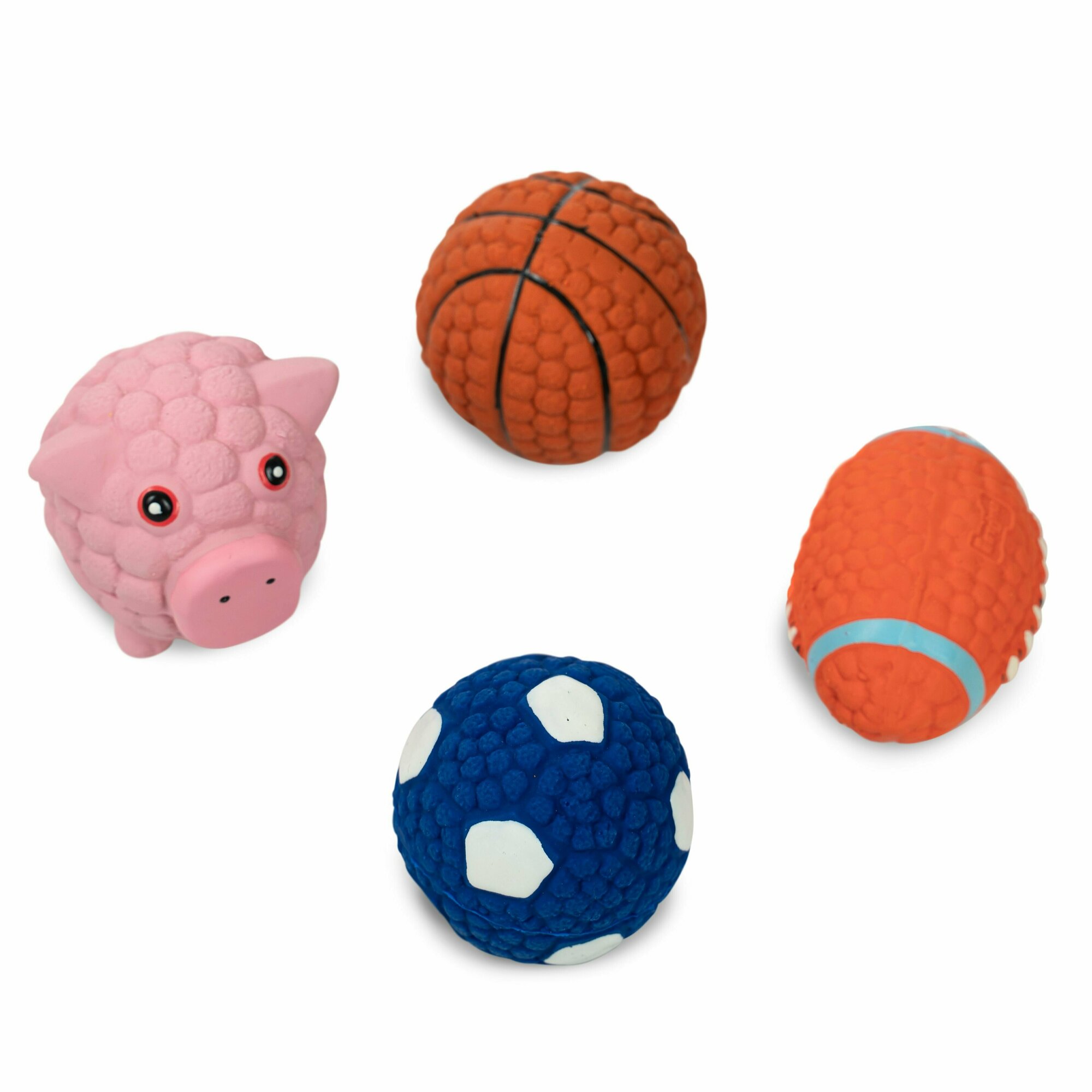 Игрушки для собак средних и крупных пород , мяч баскетбол, футбол, регби, свинка 9,5см