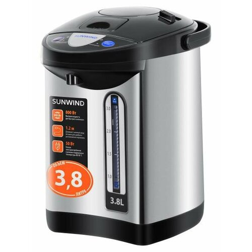 Термопот SunWind SUN-TP-2 800 Вт серебристый чёрный 38 л металлпластик 288600₽