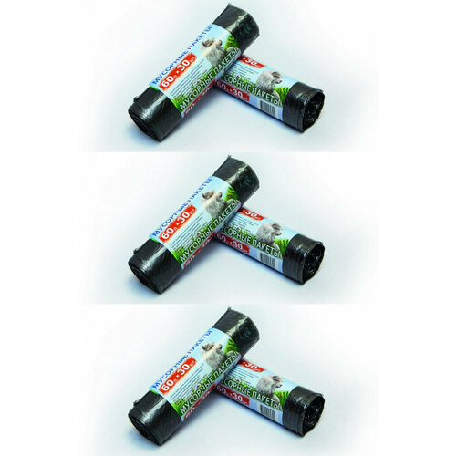 Альпак мешки для мусора 58х70см, 60л, 6мкм, 30 шт в уп, 6 уп