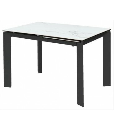 фото Стол CORNER 120 MATTE STATUARIO Белый мрамор матовый керамика, стекло/ черный каркас