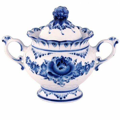 Сахарница Галактика г Гжель Форма Пробуждение Гжельская роспись Твердый фарфор 500 мл 2150₽