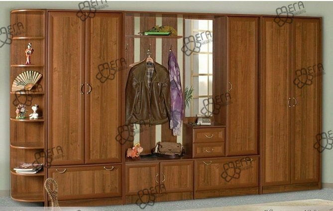 Прихожая Новелла-4М Дуб Золотистый для одежды 390*220*42 Мегамебель