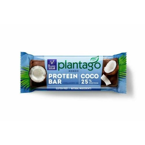 фото Батончики протеиновые plantago protein bar (40 г) кокос