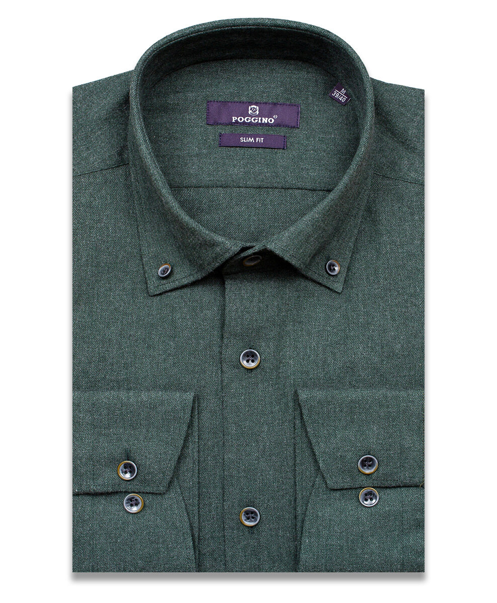 Рубашка Poggino 7017-58 цвет зеленый