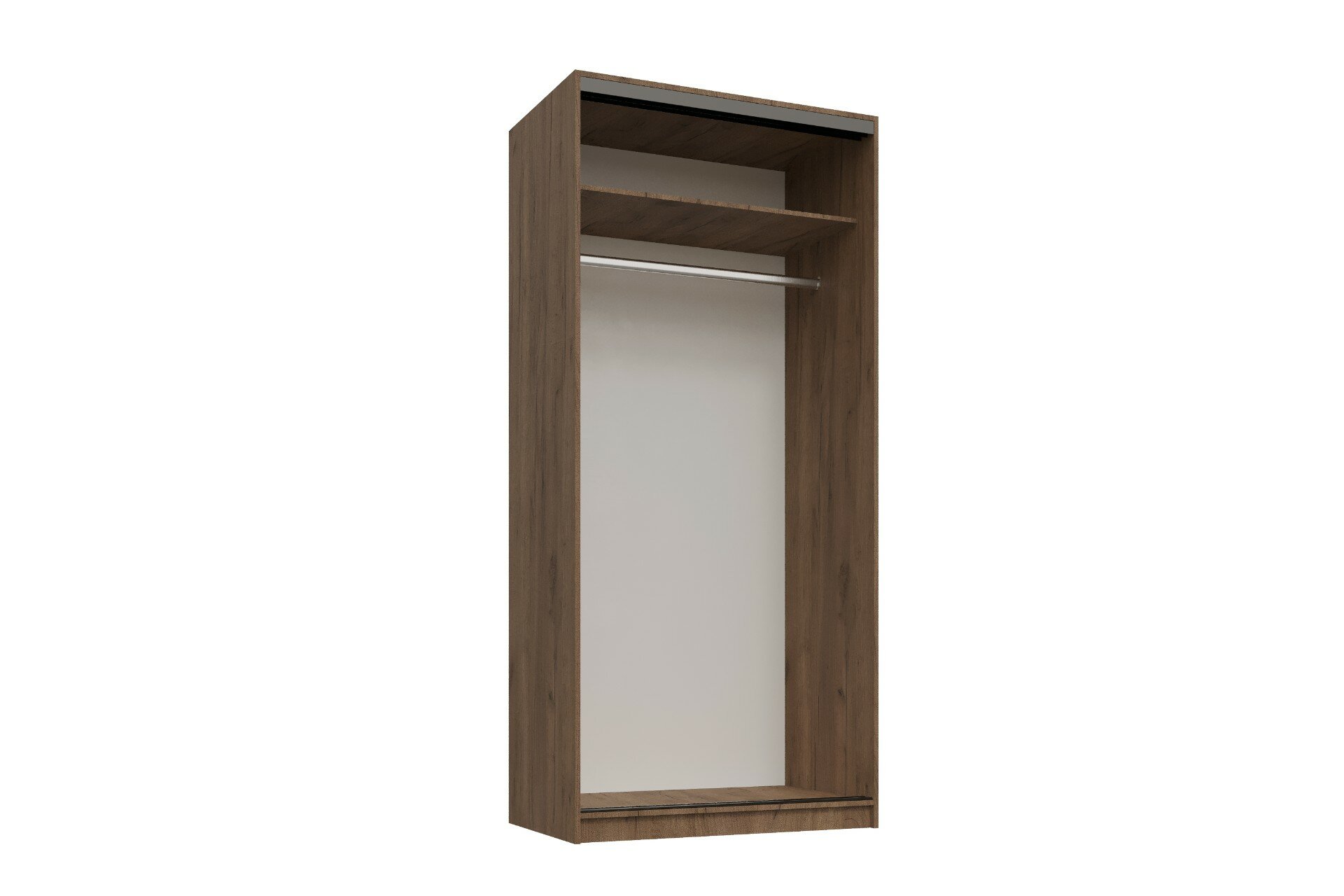 Шкаф купе, для одежды Фостер 2, МФ-Купе, 100х45х220, платяной, с зеркалом, цвет ясень шимо темный