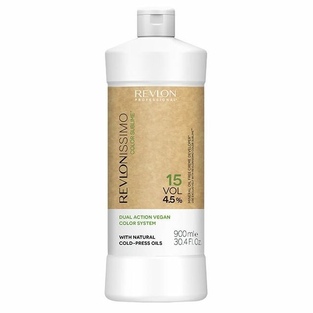 Оксидант Revlon Professional Coloring Hair Revlonissimo Color Sublime Vegan Mineral Oil Free Cream Developer, Питательный веганский кремообразный окислитель Revlonissimo Color Sublime Mineral Oil Free Crème Developer, 10,5%