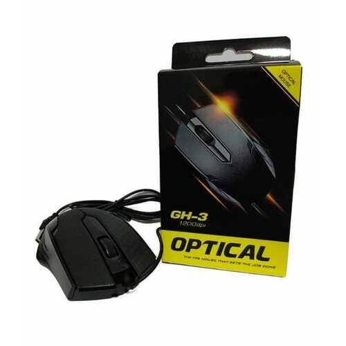 Проводная мышь компьютерная OPTICAL GH-3 black 33000₽