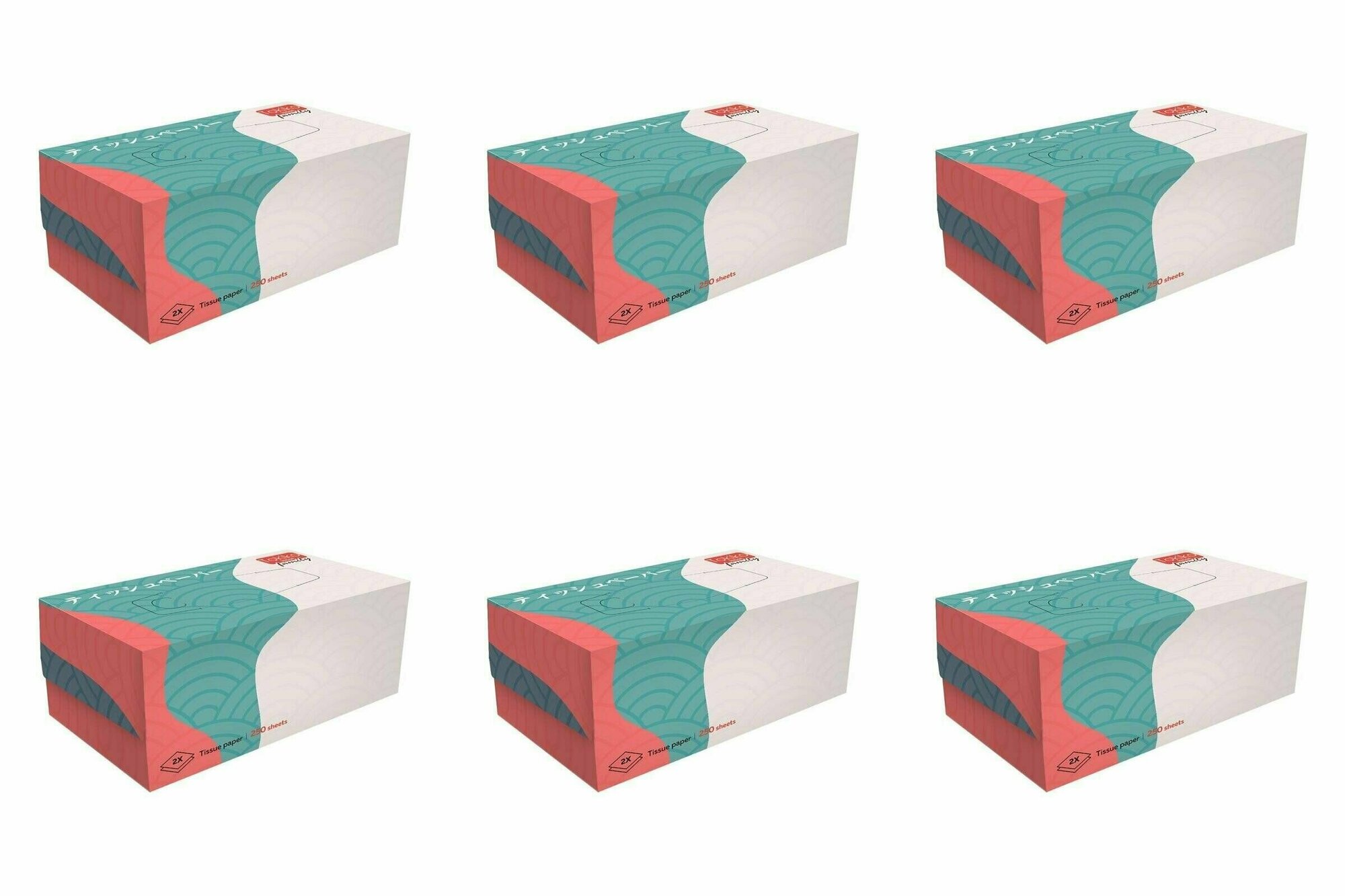 Tokiko Бумажные салфетки Japan Family 2-слойные, 250 шт в уп, 6 уп