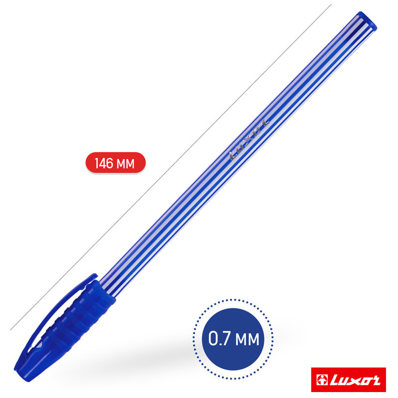 Ручка шариковая Luxor Stripes синяя - фото №4