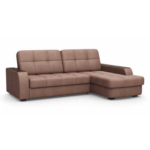 Угловой диван Цвет Диванов Брюссель NEXT 21 с уз. подлокотниками 245 угловой Коричневый c механизмом