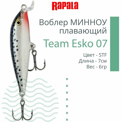 Воблер для рыбалки RAPALA Team Esko 07, 7см, 6гр, цвет STF, плавающий