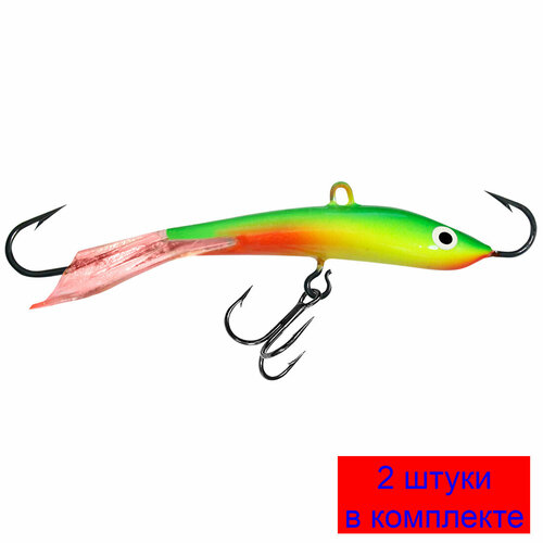 фото Балансир для рыбалки aqua classic-7 74mm цвет 008 (попугай), 2 штуки