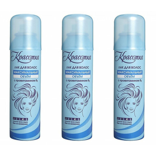 Красотка Лак для волос максимальный объём с провитамином В5, 170 мл, 3 шт