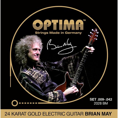 Струны для электрогитары Optima Electric Guitar 24K Gold 'Brian May' 2028. BM 9-42