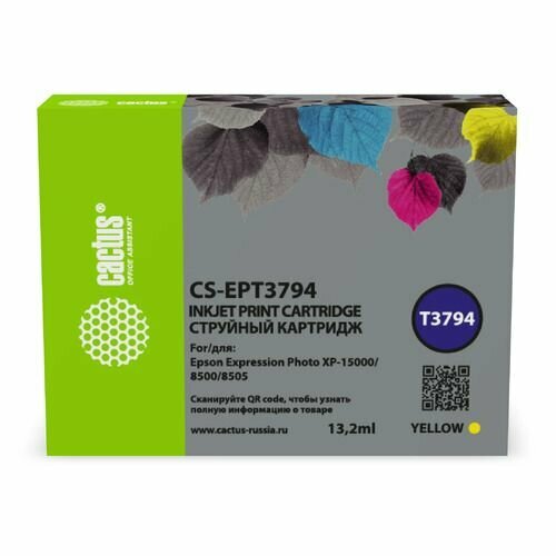 c13t366100 t3661 waste ink maintenance box chip for epson xp 15080 xp15010 xp 8500 xp 8505 xp 8600 xp 8605 xp6000 xp 6100 xp 970 Картридж Cactus CS-EPT3794, 378XL, желтый / CS-EPT3794