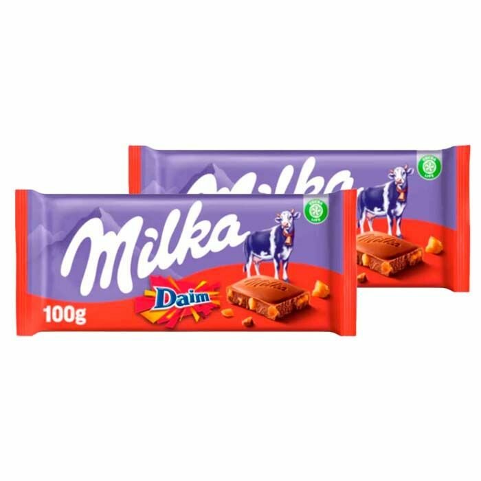 Шоколад Milka & Daim (Германия), 100 г (2 шт) - фотография № 1