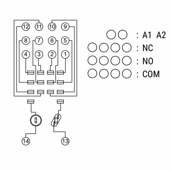 SKC14-E Цоколь 10A (300V), винтовой зажим, черный, на рейку DIN35/панель, для RKE, RKF, R4N, MY4, 55.34, KMY4, PT4, RCM5 - фотография № 5