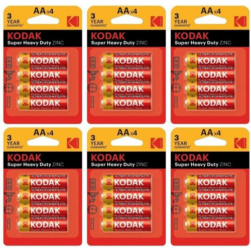 Kodak Батарейка R06 AA, 4 шт, 6 уп. батарейка sonnen aa r06 в упаковке 4 шт