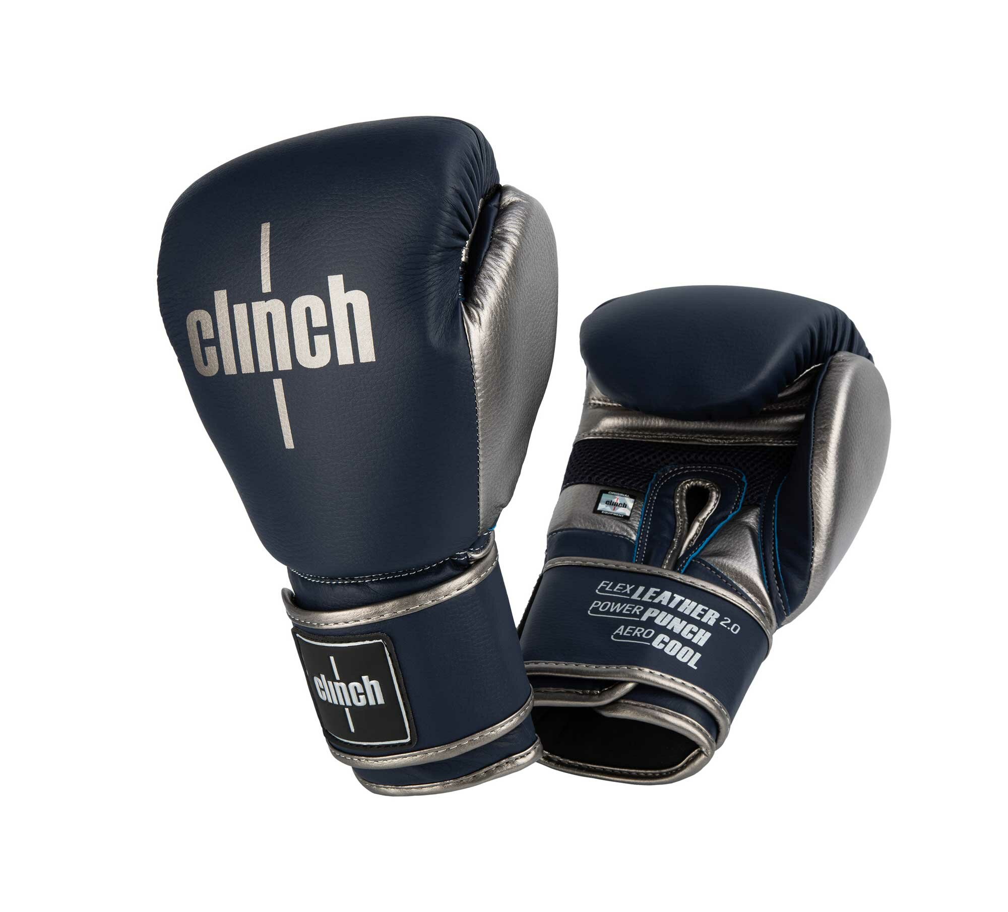 Перчатки боксерские Clinch Punch 2.0 темносине-бронзовые (вес 14 унций)