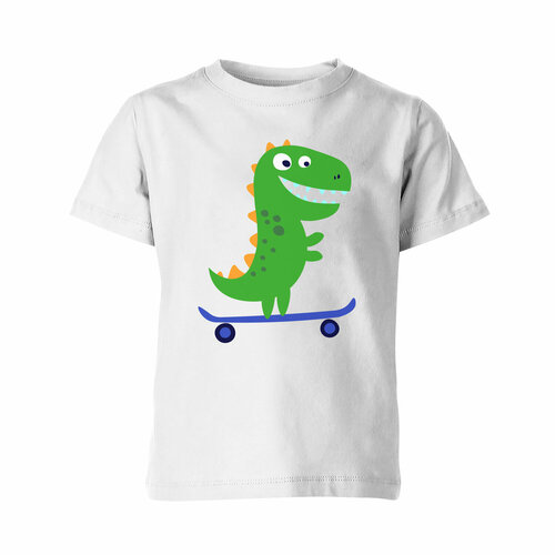 Футболка Us Basic, размер 10, белый детская футболка динозаврик на скейте 104 белый