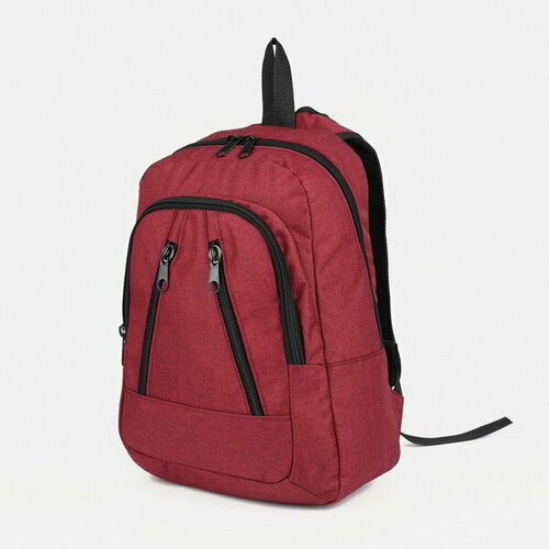 Рюкзак на молнии, наружный карман, цвет бордовый