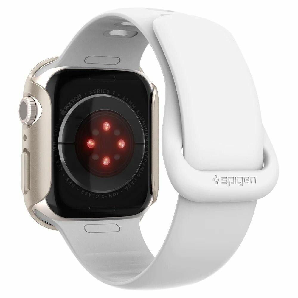 Клип-кейс SPIGEN для Apple Watch 8 / 7 (41mm) - Thin Fit - Серебристый - ACS04185 — фото 6