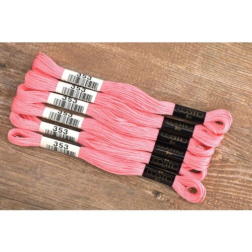 Нитки Мулине COSMO, розовые, 6 шт